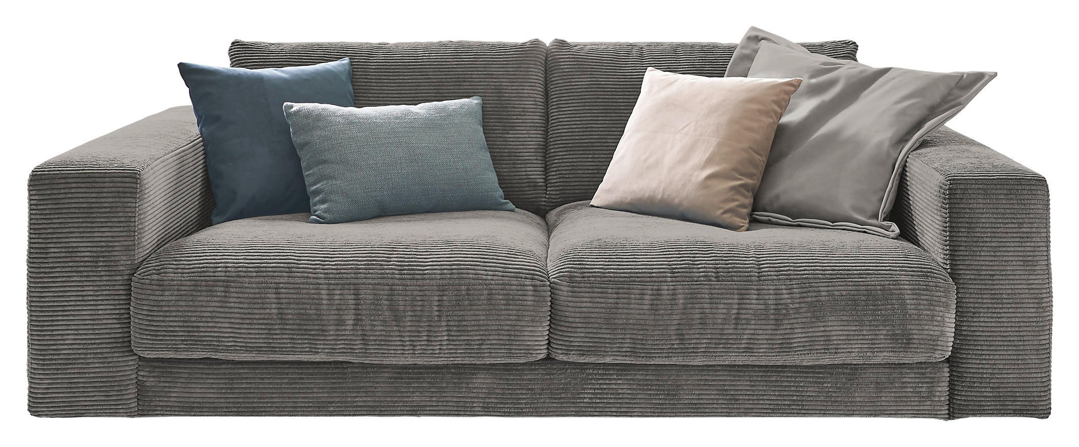 2-SITZER-SOFA Cord Dunkelgrau  - Dunkelgrau/Schwarz, Design, Kunststoff/Textil (230/85/127cm) - Hom`in