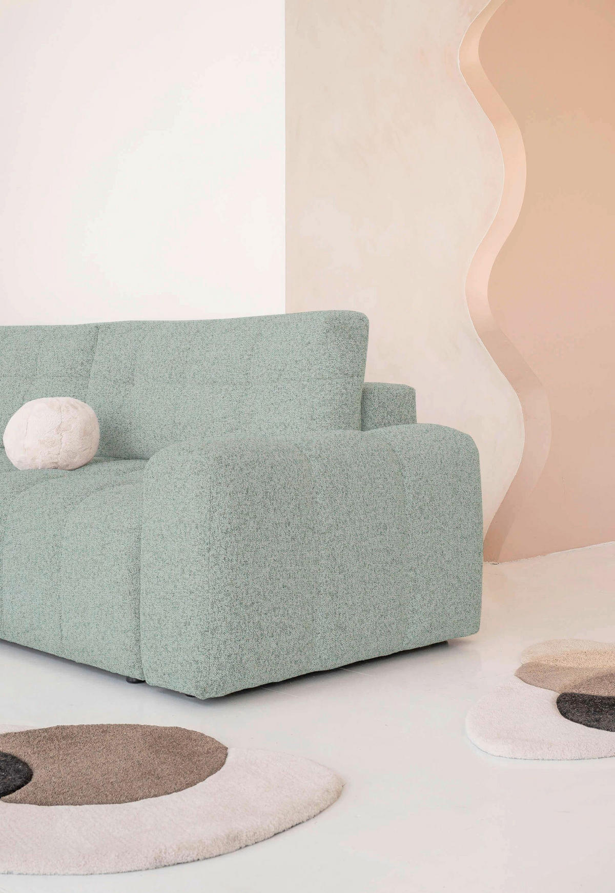 WOHNLANDSCHAFT in Türkis  - Türkis/Schwarz, Design, Kunststoff/Textil (184/333/213cm) - MID.YOU