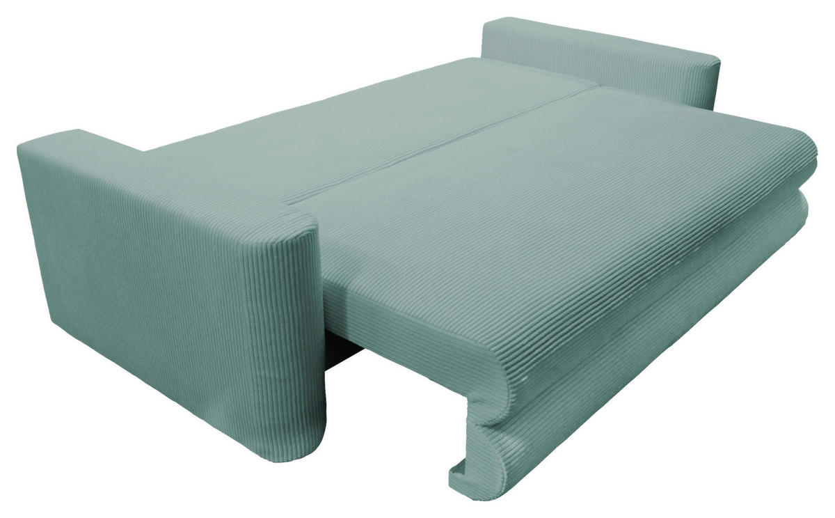 SCHLAFSOFA in Cord Hellblau  - Silberfarben/Hellblau, Design, Kunststoff/Textil (232/88/105cm) - MID.YOU
