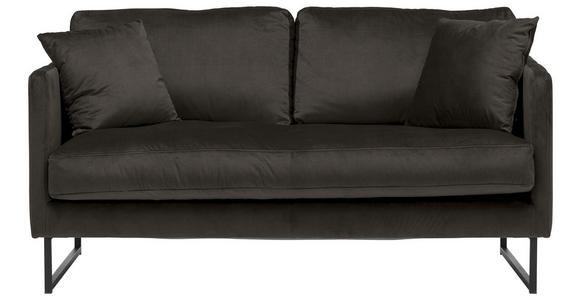 2-SITZER-SOFA in Samt Anthrazit - Anthrazit/Schwarz, Design, Textil/Metall (150/78/84cm) - Carryhome