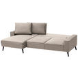 ECKSOFA in Velours Sandfarben  - Sandfarben/Schwarz, KONVENTIONELL, Holz/Textil (161/260cm) - Carryhome