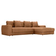 ECKSOFA in Cord Rostfarben  302/182 cm  - Rostfarben/Schwarz, MODERN, Kunststoff/Textil (302/182cm) - Carryhome