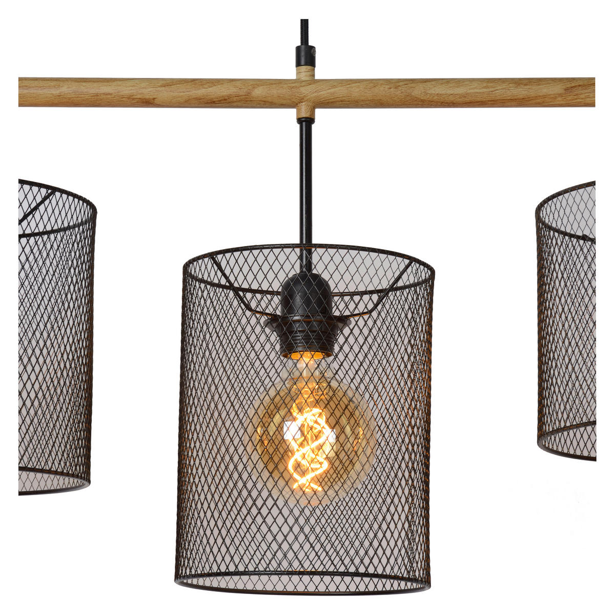 HÄNGELEUCHTE BASKETT 107/23/175 cm   - Schwarz, Basics, Metall (107/23/175cm) - Lucide