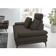 2,5-SITZER  in Echtleder Graubraun   - Graubraun/Schwarz, Design, Leder/Metall (196/86/104cm) - Dieter Knoll