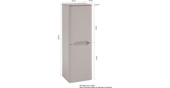MIDISCHRANK 41/130/35 cm  - Kaschmir, KONVENTIONELL, Holzwerkstoff (41/130/35cm) - Xora