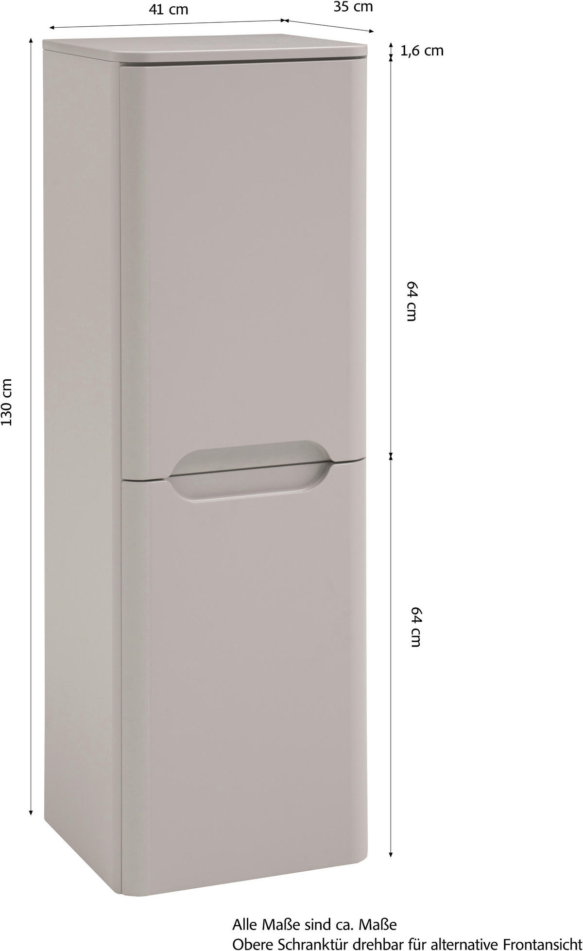 MIDISCHRANK 41/130/35 cm  - Kaschmir, KONVENTIONELL, Holzwerkstoff (41/130/35cm) - Xora