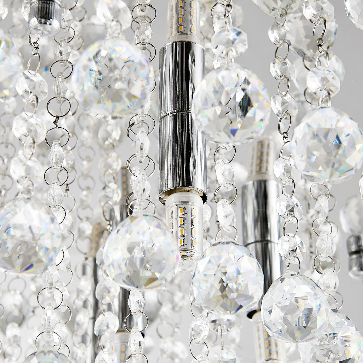 DECKENLEUCHTE Eastbourne 55/22 cm   - Chromfarben, KONVENTIONELL, Glas/Metall (55/22cm) - Novel