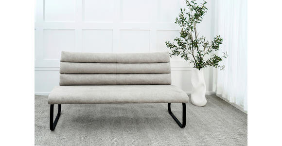 SITZBANK 180/94,5/70 cm Webstoff Taupe  - Taupe/Schwarz, Design, Textil/Metall (180/94,5/70cm) - Novel