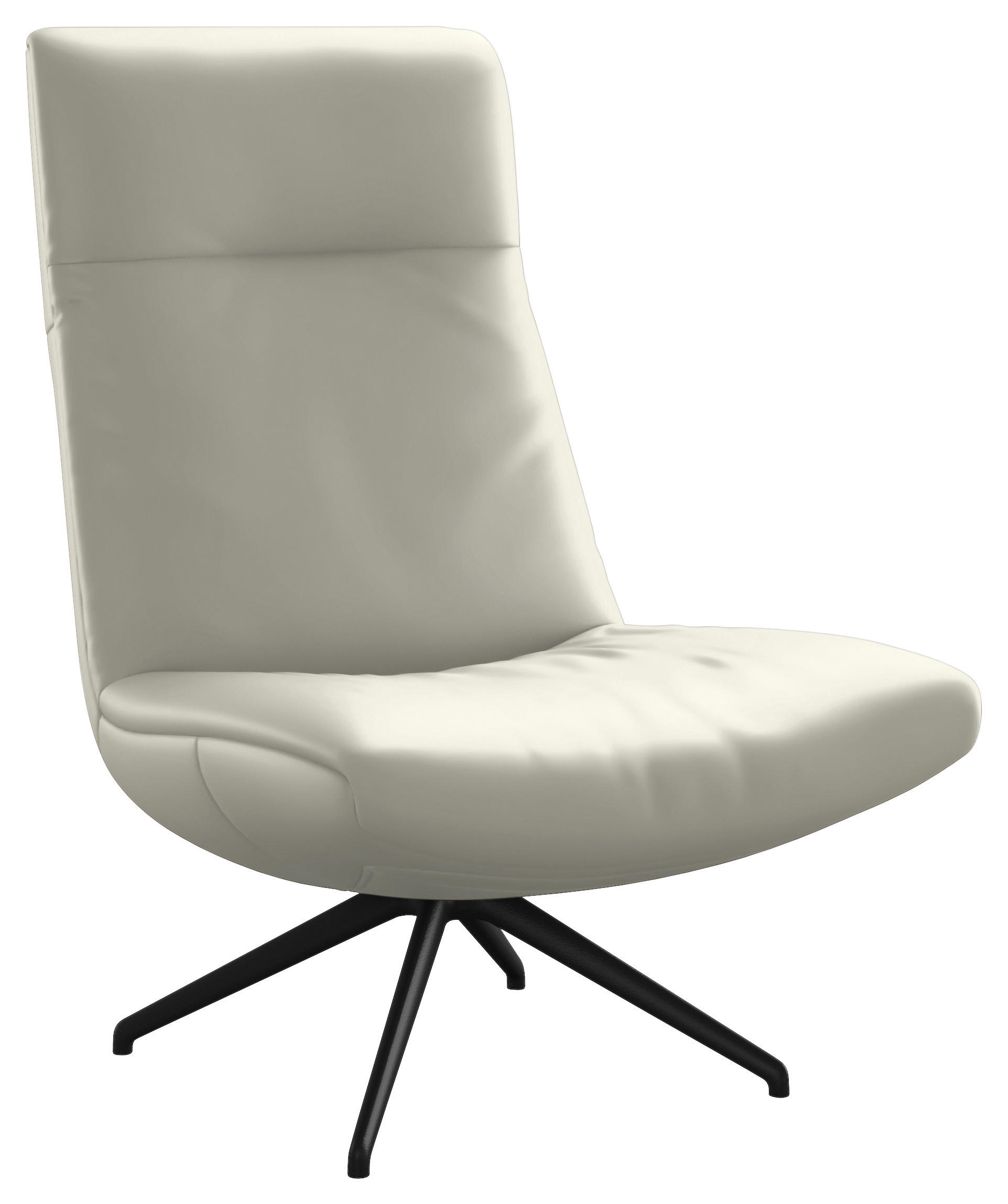 SESSEL in Echtleder Weiss  - Weiss/Schwarz, Modern, Leder/Metall (74/105/92cm) - Johann Jakob