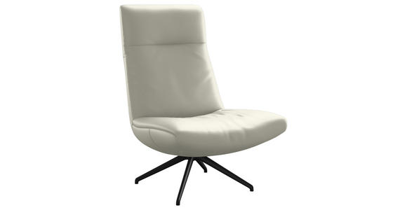 SESSEL in Echtleder Weiß - Schwarz/Weiß, MODERN, Leder/Metall (74/105/92cm) - Johann Jakob