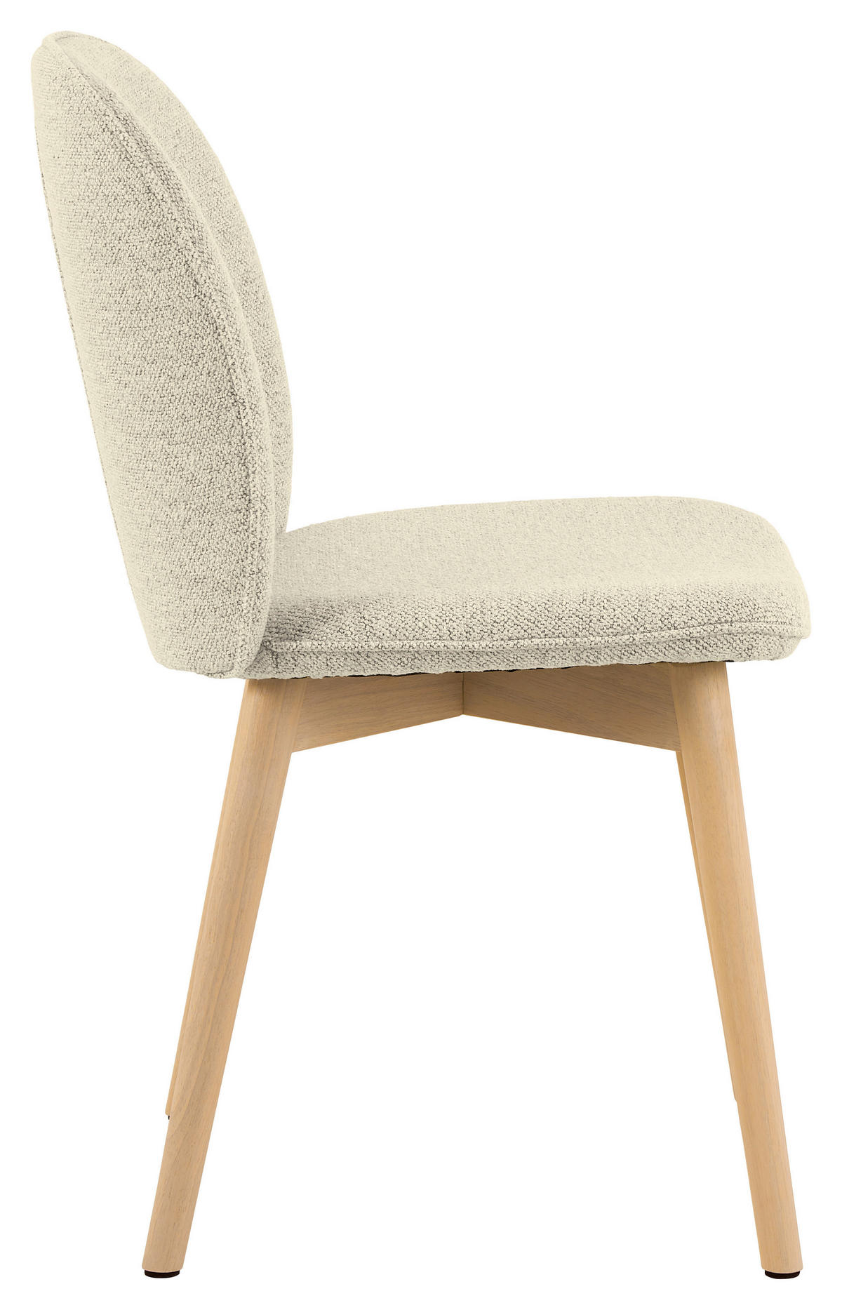 STUHL  in Bouclé  - Eiche Bianco/Creme, Design, Holz/Textil (49/89/56cm) - MID.YOU