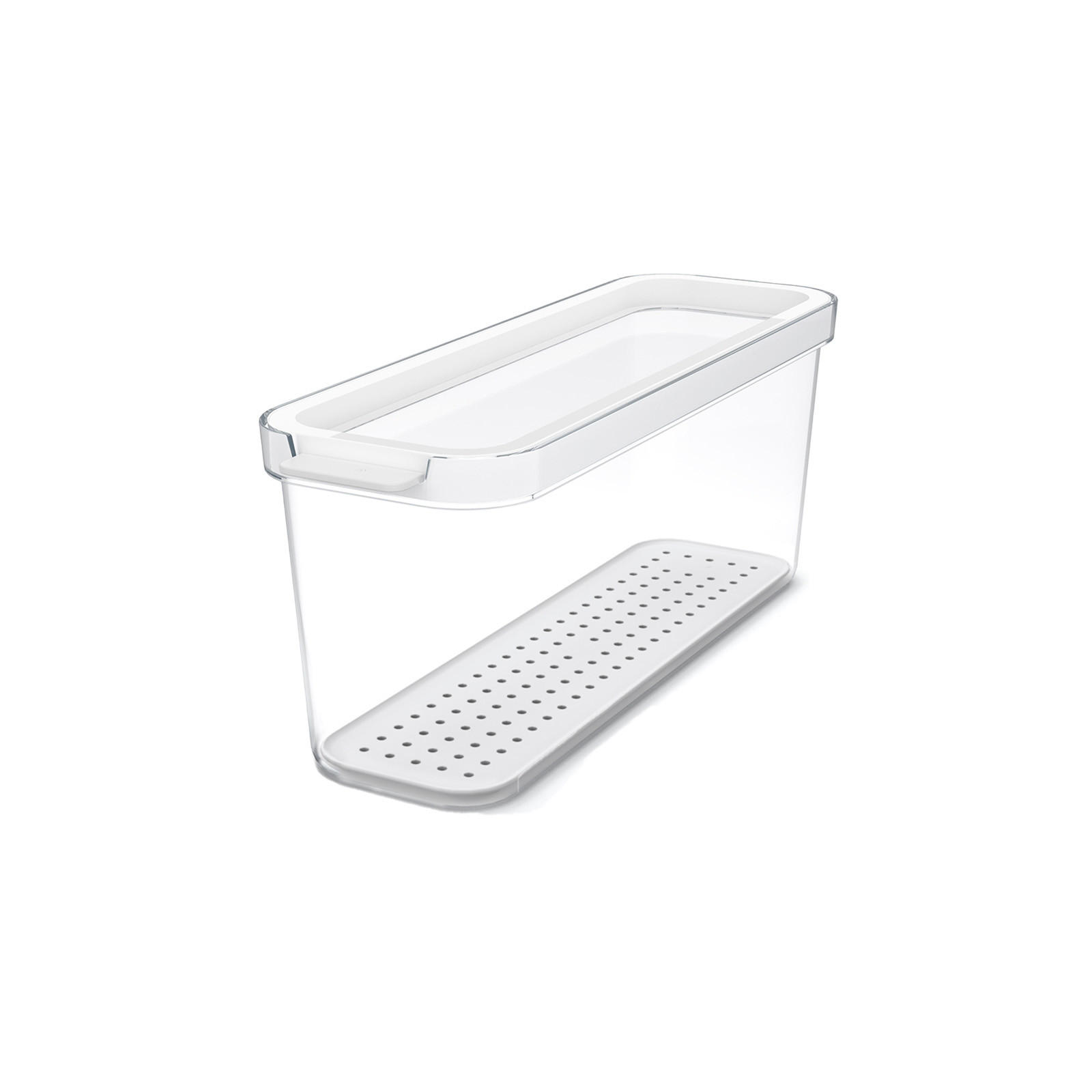 KÜHLSCHRANKBOX  - Klar/Weiß, Basics, Kunststoff (28,2/9,2/11,3cm) - Rotho
