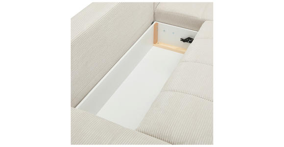 WOHNLANDSCHAFT in Cord Naturfarben  - Chromfarben/Naturfarben, KONVENTIONELL, Kunststoff/Textil (180/376/180cm) - Carryhome