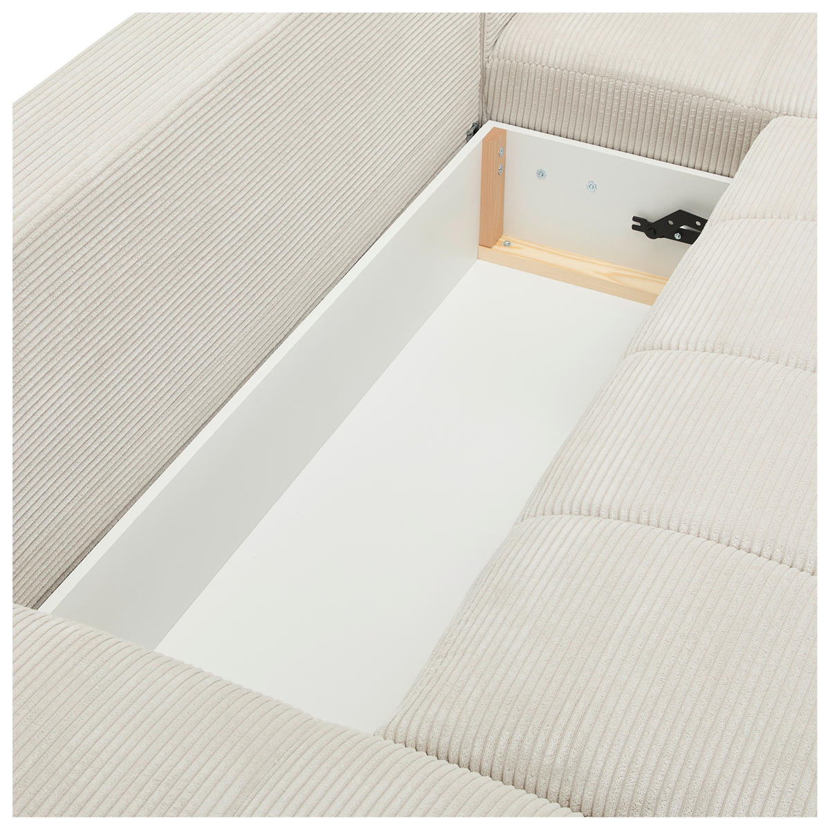 WOHNLANDSCHAFT in Cord Naturfarben  - Chromfarben/Naturfarben, KONVENTIONELL, Kunststoff/Textil (180/376/180cm) - Carryhome
