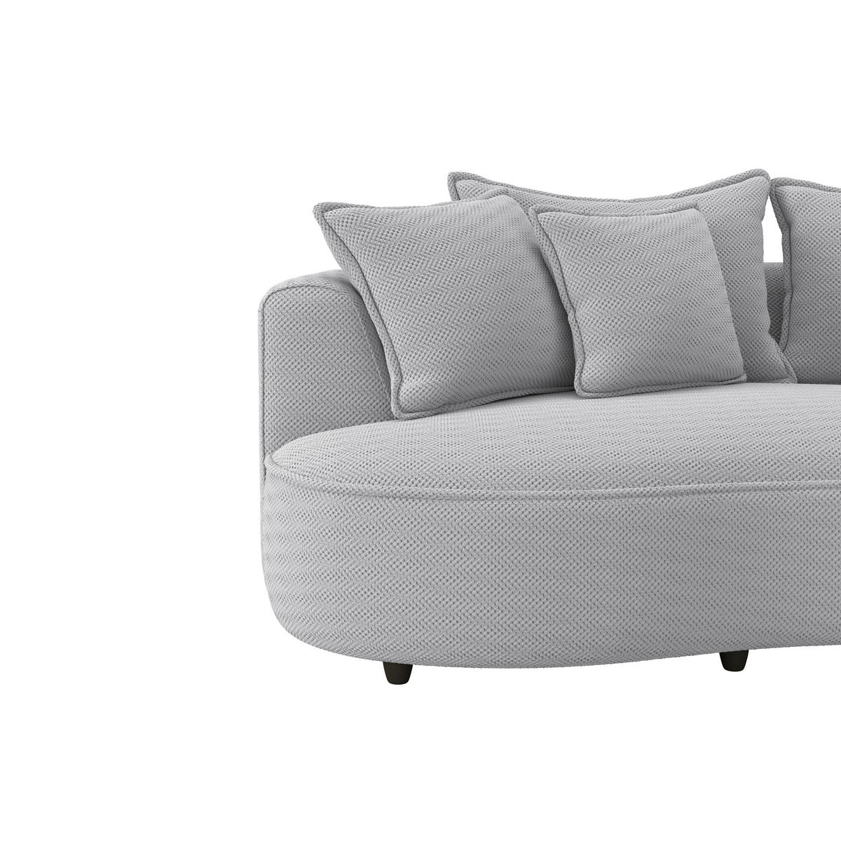 ECKSOFA LEVI Hellgrau Velours, Struktur  - Hellgrau/Schwarz, MODERN, Kunststoff/Textil (287/168cm) - Livetastic