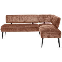 ECKBANK 212/162 cm Webstoff Terracotta Metall   - Terracotta/Schwarz, MODERN, Textil/Metall (212/162cm) - Welnova