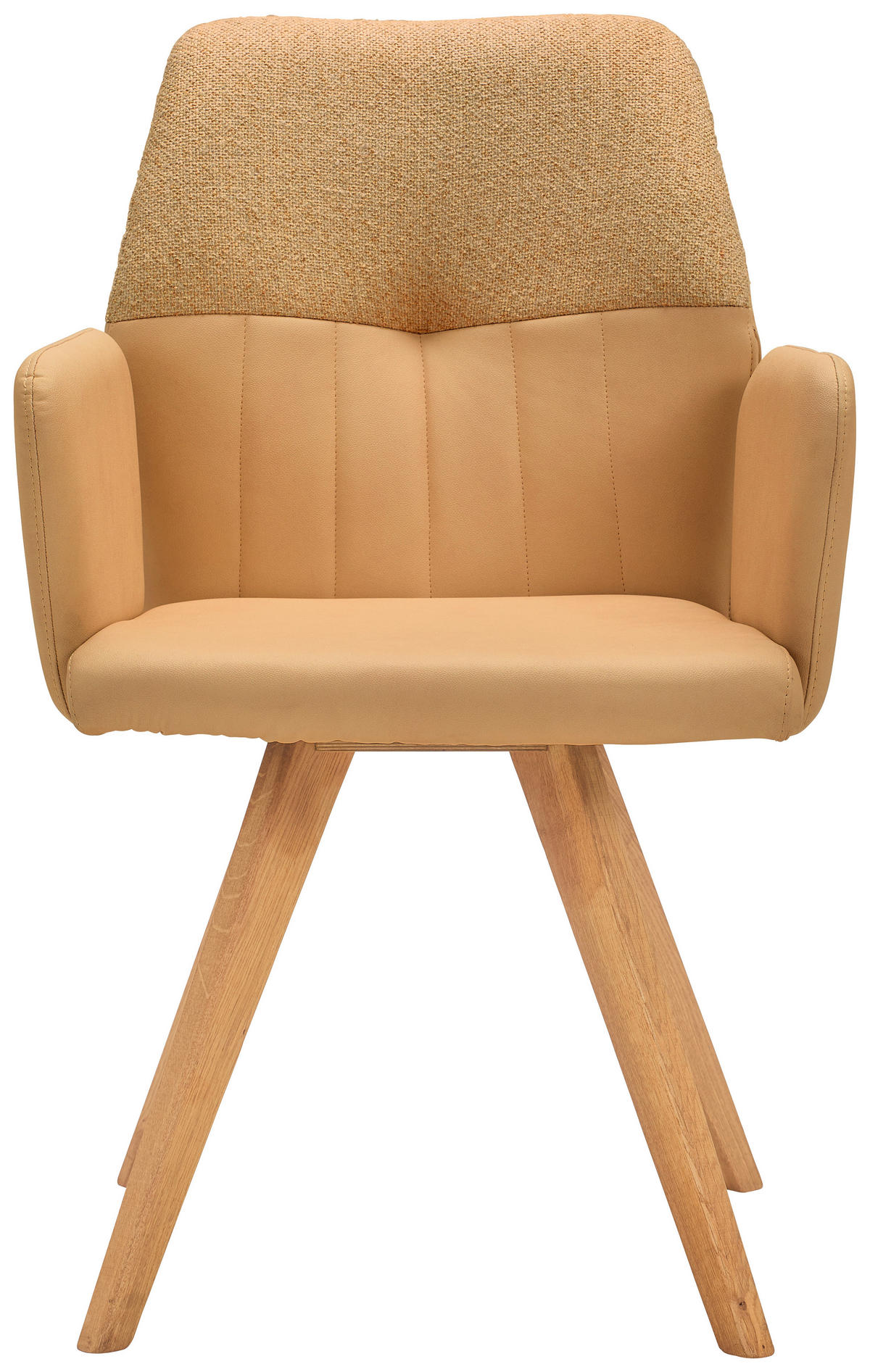 ARMLEHNSTUHL  in Lederlook, Webstoff  - Currygelb/Eichefarben, Konventionell, Holz/Textil (57/87/63cm) - Valdera
