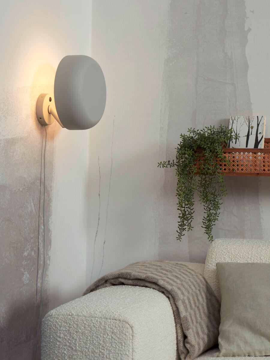 VÄGGLAMPA - ljusgrå, Trend, metall (25/25/18cm) - It's about Romi