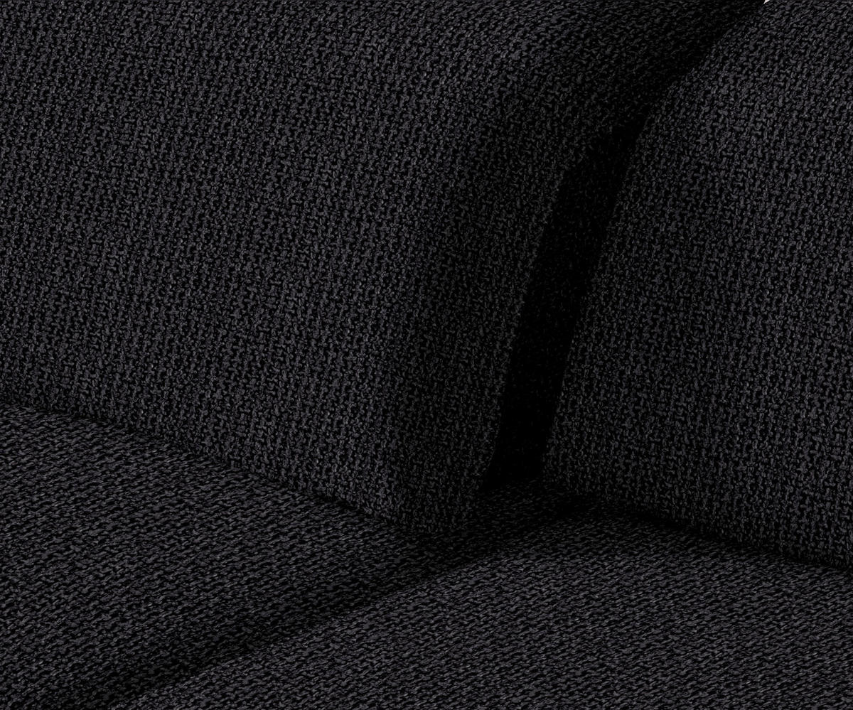 ECKSOFA in Webstoff Schwarz  - Schwarz, Design, Textil/Metall (180/289cm) - Stylife