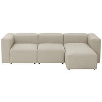 ECKSOFA  in Flachgewebe Creme   - Creme, Design, Kunststoff/Textil (275/73/160cm) - Max Winzer