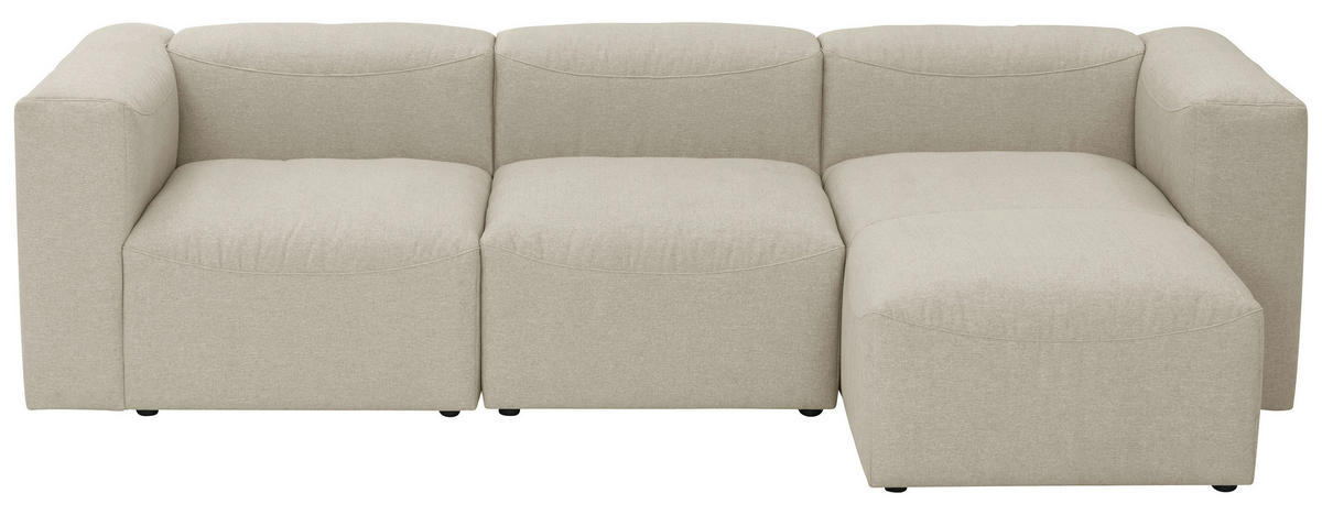ECKSOFA  in Flachgewebe Creme   - Creme, Design, Kunststoff/Textil (275/73/160cm) - Max Winzer