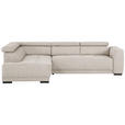 ECKSOFA Beige Struktur  - Beige/Schwarz, Design, Kunststoff/Textil (205/284cm) - Xora