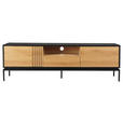 LOWBOARD  in 180/55/40 cm  - Schwarz/Naturfarben, Design, Holzwerkstoff (180/55/40cm) - Xora
