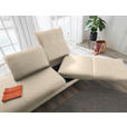 RÉCAMIERE in Echtleder Creme  - Chromfarben/Creme, Design, Leder/Metall (209/85-109/95-16cm) - Dieter Knoll