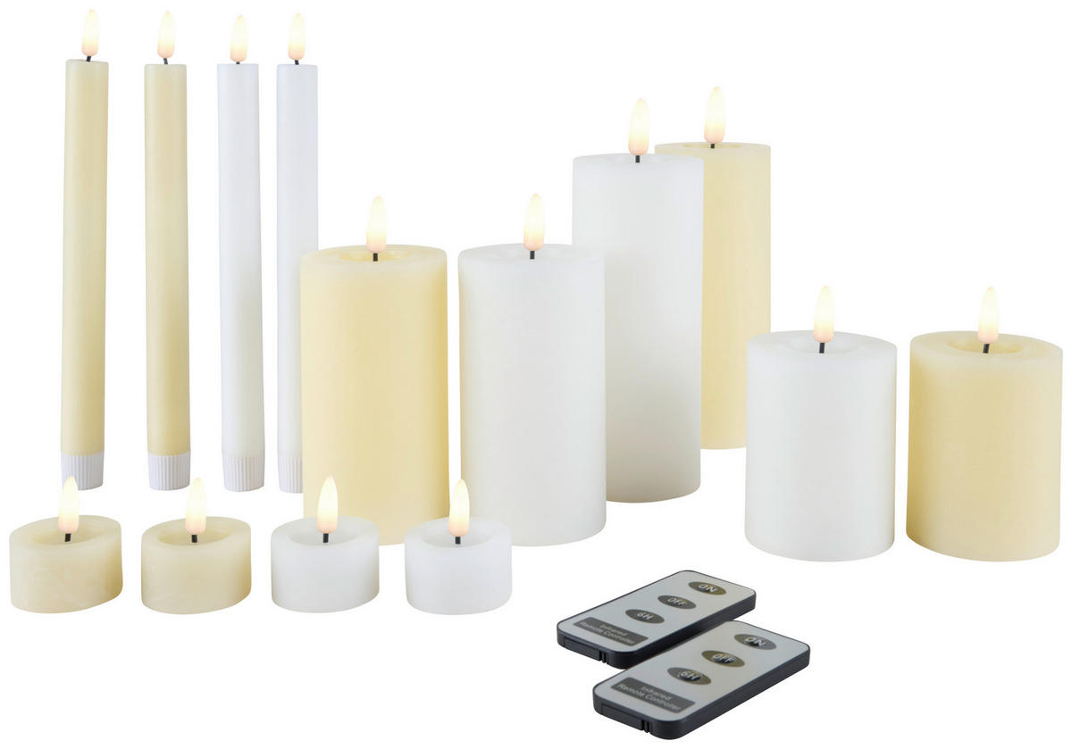 LED-KERZE  - Weiß, Basics, Kunststoff/Paraffin - Ambia Home