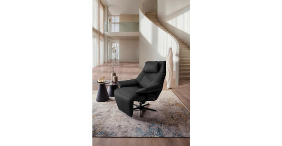 RELAXSESSEL in Leder Anthrazit  - Anthrazit/Schwarz, Design, Leder/Metall (92/79/82cm) - Dieter Knoll