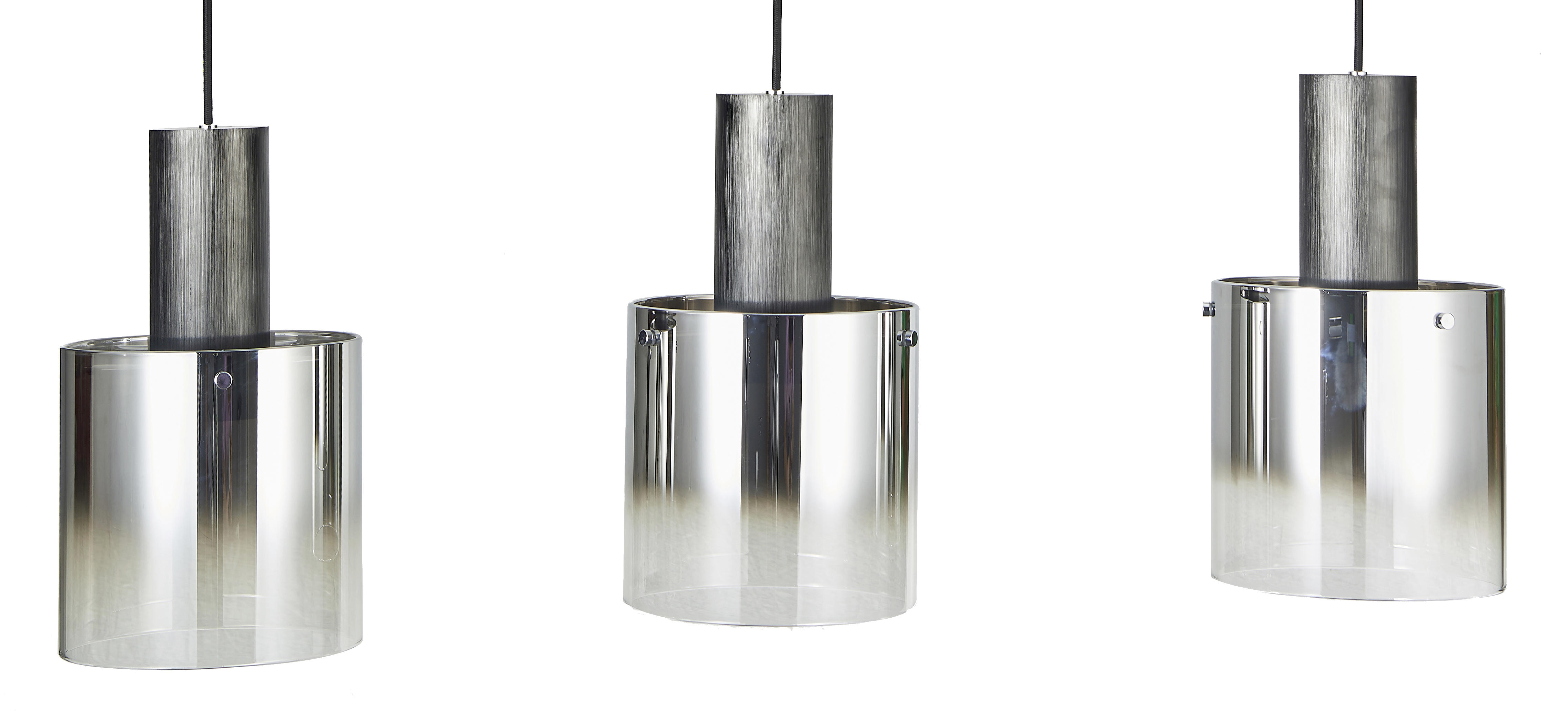 HÄNGELEUCHTE Alesund  - Schwarz, Design, Glas/Metall (90/20/120cm) - Dieter Knoll
