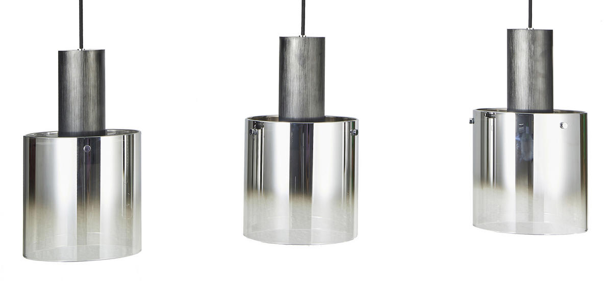 ZÁVĚSNÉ SVÍTIDLO, 90/20/120 cm  - černá, Design, kov/sklo (90/20/120cm) - Dieter Knoll