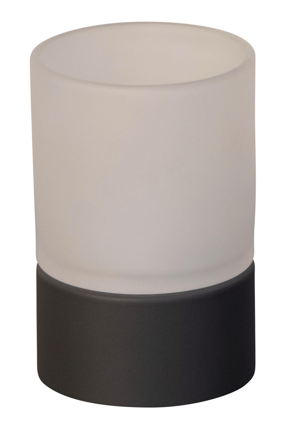 AKKU-TISCHLEUCHTE Ariva Pro 9,5/14,5 cm  - Graubraun/Weiß, Design, Glas/Metall (9,5/14,5cm)