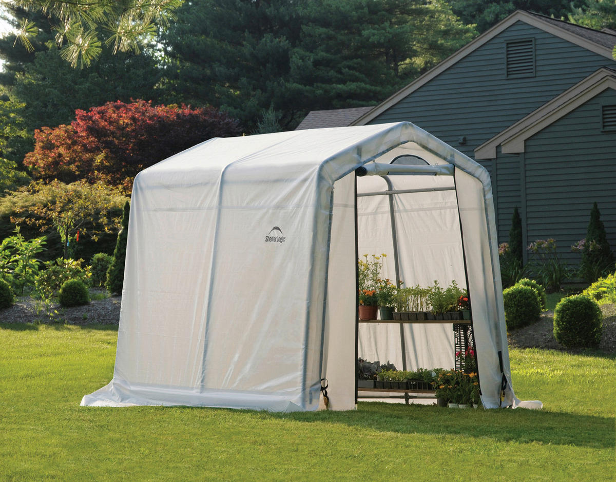 GEWÄCHSHAUS - Weiß, Basics, Kunststoff (240/200/180cm) - Ambia Garden