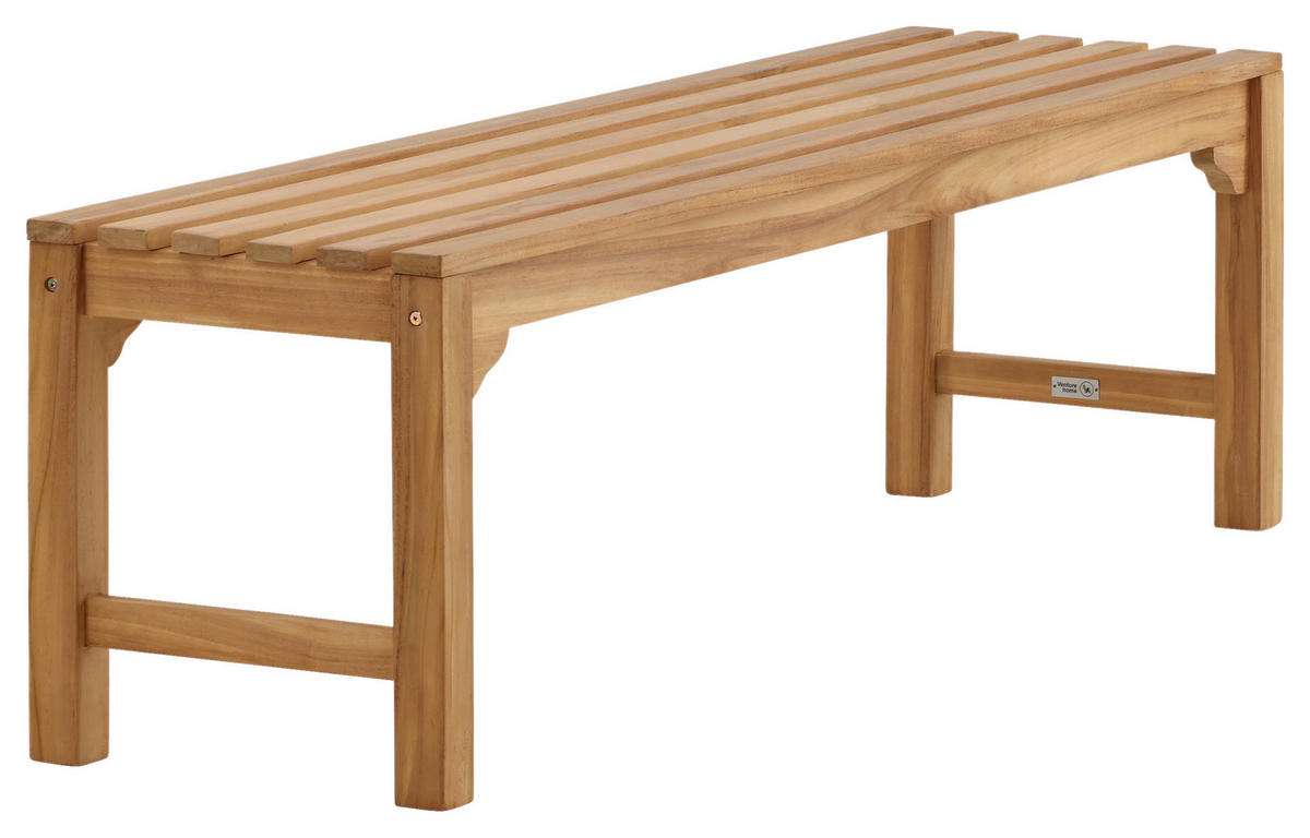 TRÄDGÅRDSBÄNK i teakfärg  - teakfärg, Klassisk, trä (150/45/40cm) - Gardenson