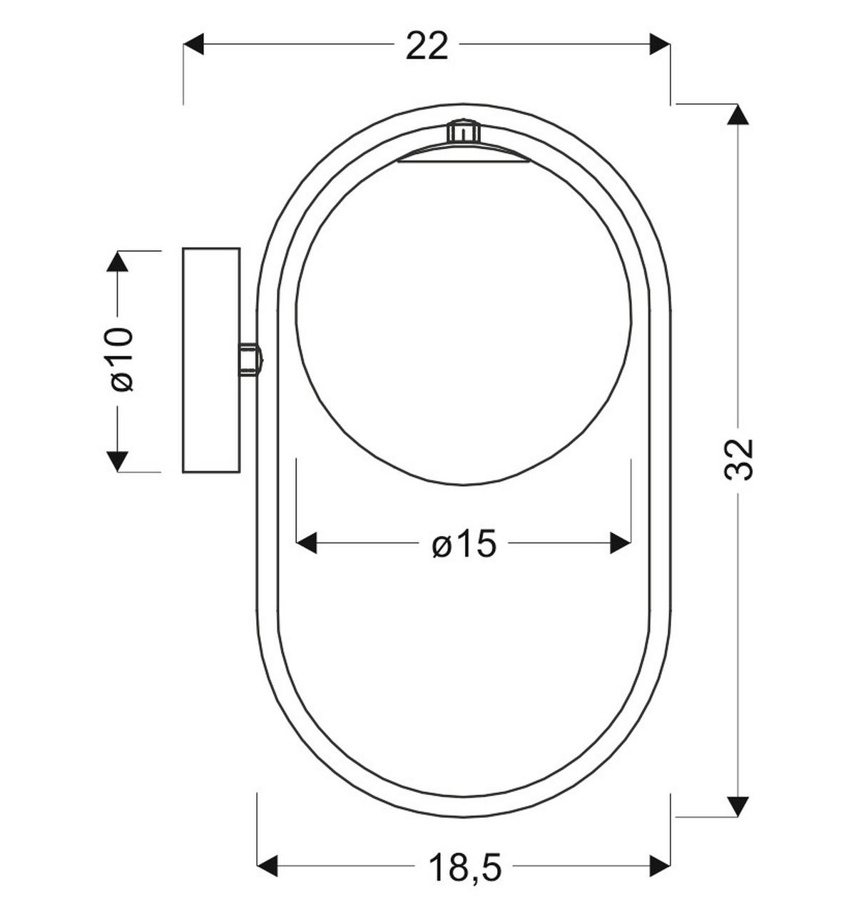 WANDLEUCHTE 15/22/32 cm   - Messingfarben, KONVENTIONELL, Metall (15/22/32cm)