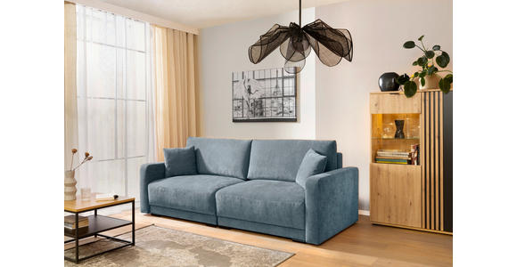 2-SITZER-SOFA  in Chenille Blau  - Blau/Schwarz, KONVENTIONELL, Kunststoff/Textil (233/90/110cm) - Carryhome