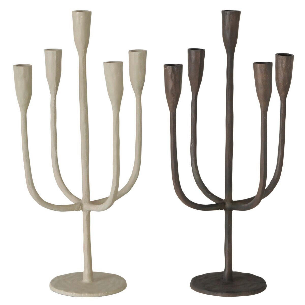 STOJAN NA SVIEČKU  kov - tmavohnedá/béžová, Basics, kov (22/22/43cm)