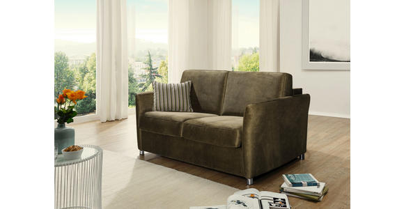 SCHLAFSOFA Mikrofaser Grün - Chromfarben/Grün, KONVENTIONELL, Textil/Metall (162/86/97cm) - Novel