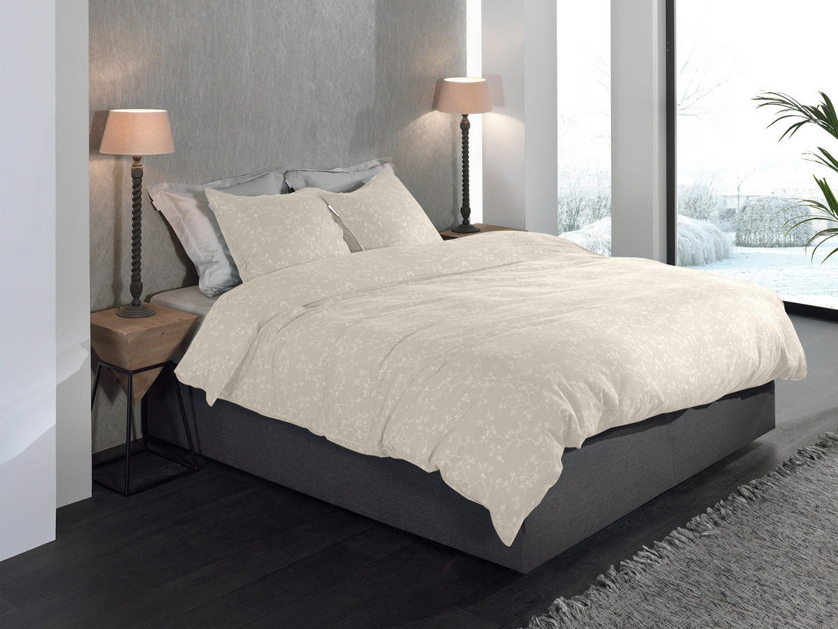 BETTWÄSCHE 2-teilig Alloro Flanell 135/200 cm  - Sandfarben, Basics, Textil (135/200cm) - Heckettlane