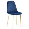STUHL-SET 2 Stück  in Stahl Samt Metall, Textil  - Messingfarben/Hellblau, Design, Textil/Metall (44/86/52cm) - Livetastic