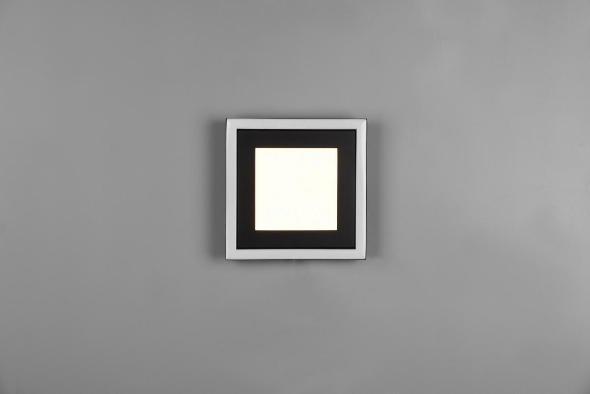 LED-TAKLAMPA Carus 20/20/3,5 cm  - svart, Klassisk, plast (20/20/3,5cm)
