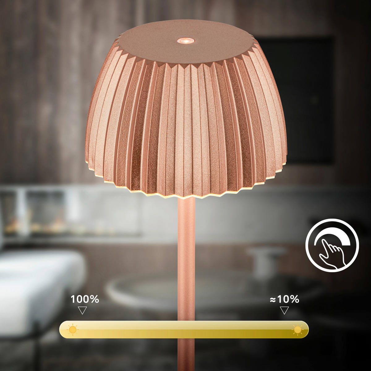 AKKU-STEHLEUCHTE 19/123,50 cm    - Kupferfarben, Basics, Kunststoff/Metall (19/123,50cm)