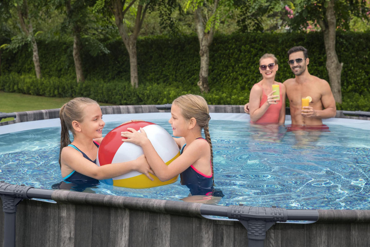 POOL SET STEEL PRO 5614Z 427/107 cm  - Blau/Weiß, Basics, Kunststoff/Metall (427/107cm) - Bestway