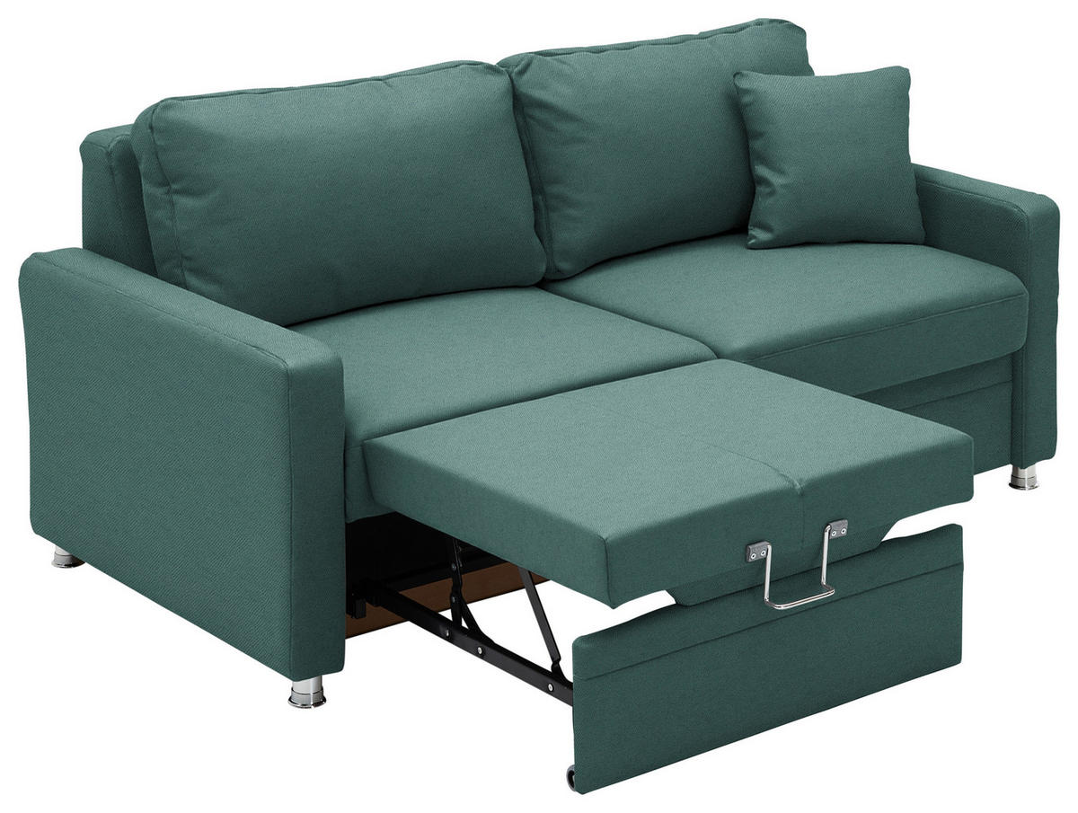 SCHLAFSOFA Chenille Opal  - Chromfarben/Opal, KONVENTIONELL, Textil/Metall (186/90/100cm) - Beldomo Style
