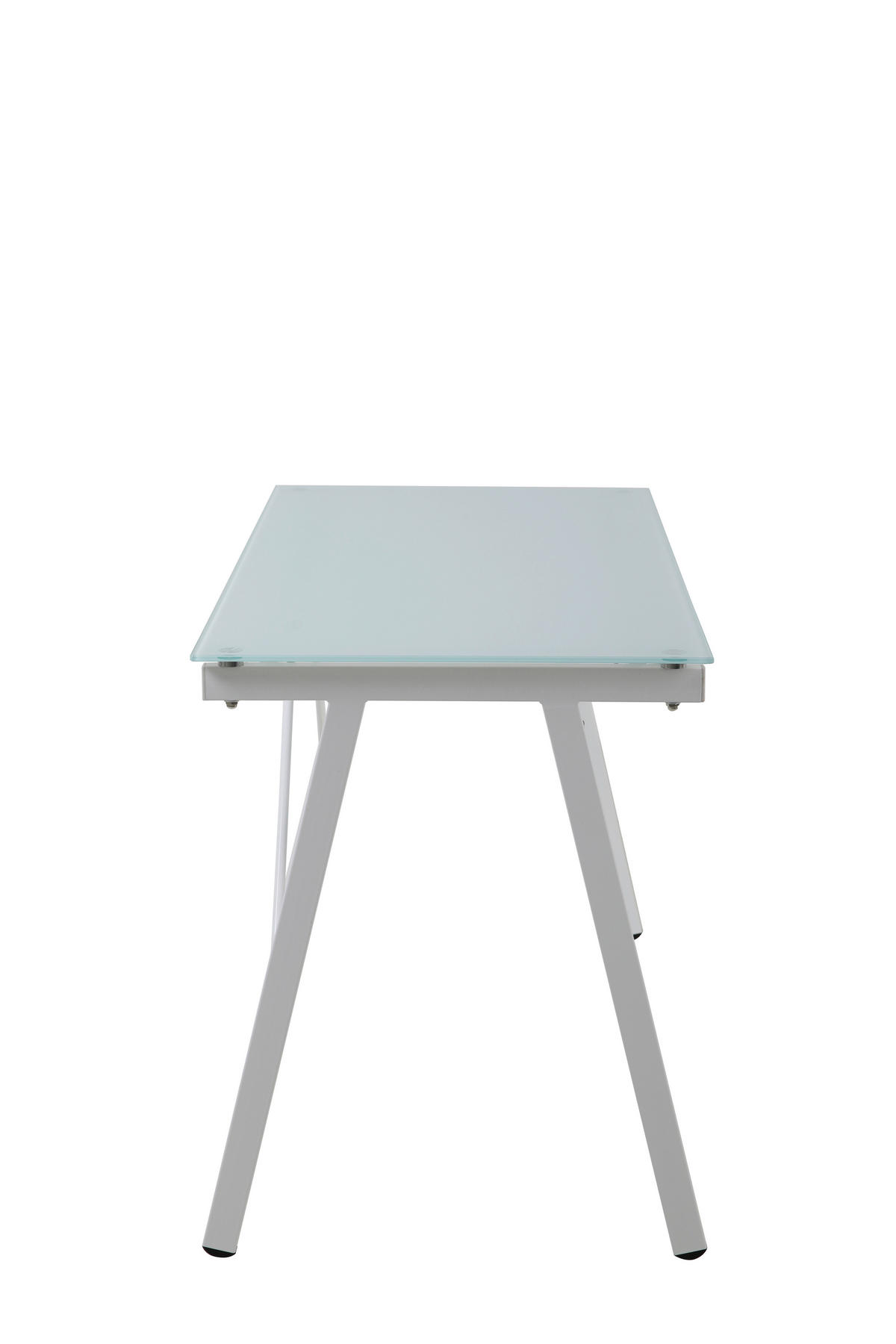 SCHREIBTISCH 113/58/73 cm  in Weiß  - Weiß, Design, Glas/Metall (113/58/73cm) - Livetastic