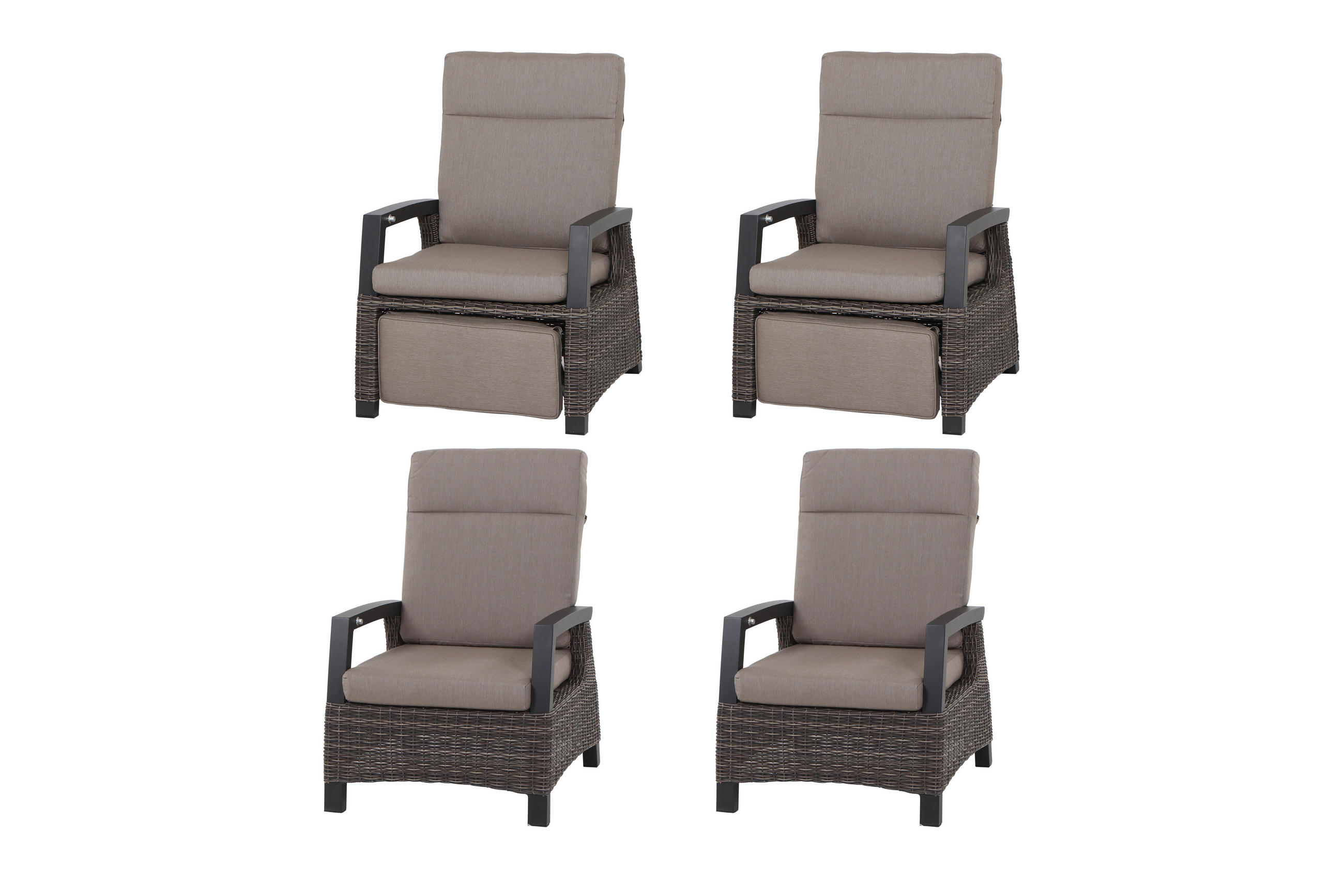 LOUNGEGARNITUR 4-teilig   72/103/83 cm Aluminium  - Grau, Basics, Kunststoff/Textil (72/103/83cm) - Siena Garden