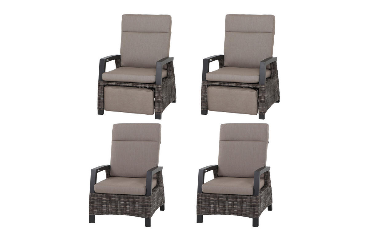 LOUNGEGARNITUR 4-teilig   72/103/83 cm Aluminium  - Grau, Basics, Kunststoff/Textil (72/103/83cm) - Siena Garden