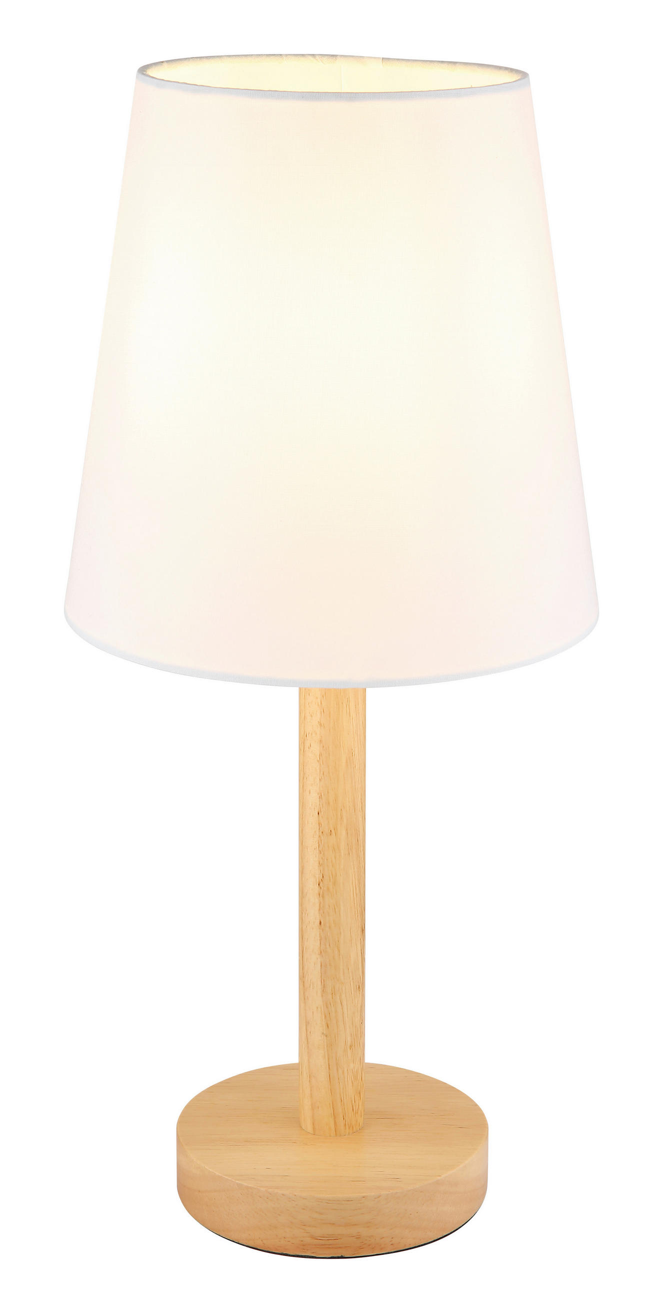 STOLNÍ LAMPA, E14, 20/45 cm  - bílá/hnědá, Basics, kov/textil (20/45cm)