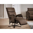 RELAXSESSEL in Leder Braun  - Schwarz/Braun, Design, Leder/Metall (70/117/85cm) - Dieter Knoll